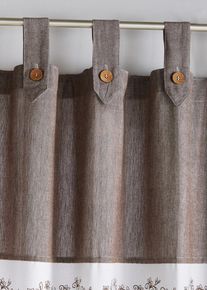 Rideau en coton rayé (1 pce) - marron - taille 175Hauteur pattes comprisesx110 cm - 100% coton - bonprix