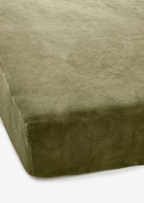 Drap-housse toucher cachemire - vert - taille 100x200 cm - polaire - bonprix