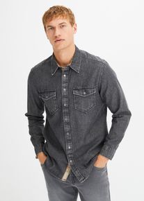 Chemise en jean 100% coton - gris - taille 41/42 (L) - 100% coton - bonprix