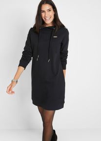 Robe sweat &agrave; capuche - noir - taille 42/44 (M) avec coton - bonprix