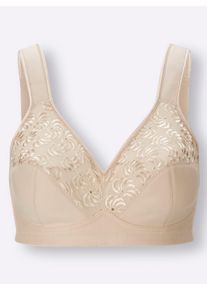 Speidel Damen BH ohne B&uuml;gel in Baumwoll-Qualit&auml;t in puder ,Gr&ouml;&szlig;e 100B, Witt, 80% Baumwolle, 17% Polyester, 3% Elasthan