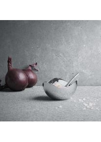 Georg Jensen Bloom Salzschale mit Löffel, Pfeffermühle + Salzmühle, Silber