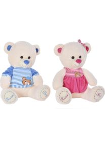 DKD Home Decor Plüschbär Beige Blau Rosa Für Kinder Bär 25 x 25 x 50 cm (2 Stück) (50 cm)