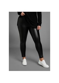 Laura Scott CURVE, Damen, Lederimitathose aus elastischer Ware - GROSSE GR&Ouml;SSEN, schwarz, N-Gr, 58 -N-Gr, schwarz, Modische PU-Leggings von Laura 