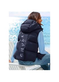 ELBSAND, Damen, Steppweste mit gro&szlig;em Logoprint auf dem R&uuml;cken, navy, M/38, navy, Steppweste mit seitlichem Rei&szlig;verschluss