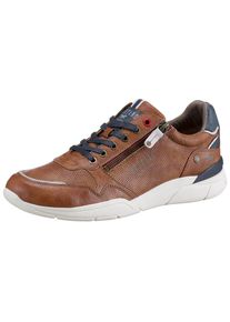 Mustang Shoes , Sneaker mit seitlichem Reißverschluss, Freizeitschuh, Halbschuh, Schnürschuh , cognac , 48 , 48 , Weiche Schaftrandpolsterung