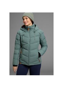 Kangaroos, Damen, Winterjacke mit Kapuze mit Kapuze und Kordelzug, Rei&szlig;verschlusstaschen und Innentasche, gr&uuml;n-grau, 44, gr&uuml;n-grau, Winterjacke: Ideal