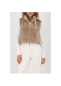 monari, Damen, Fellimitatweste &raquo;Weste fake fur&laquo; Regular fit mit Rundhalsausschnitt, truffle, 36, truffle, Stylische Fellimitatweste von monari