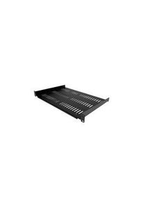 StarTech.com Vented Cantilever Tray, Stahl, 305mm, Schwarz - SHELF-1U-12-FIXED-V