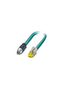 Phoenix Contact Verbindingskabel, M12-stekker - RJ45-stekker, 8 Geleiders, 1m, IP67, Groenblauw - 1407471