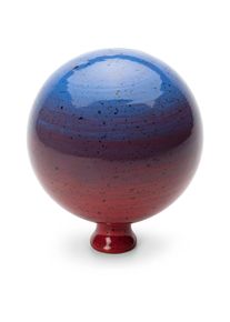 Karl Louis Lehmann Gartenkugel Keramik Blau-Rot