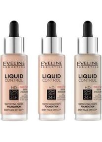 Eveline, Foundation, Liquid Control Hd Mattifying Drops Foundation 010 Light Beige 32Ml (Light Beige)