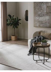Tapis poil ras fabriqu&eacute; &agrave; partir de mat&eacute;riaux recycl&eacute;s Jade Gris clair 120x170 cm - Tapis poil court design moderne pour salon
