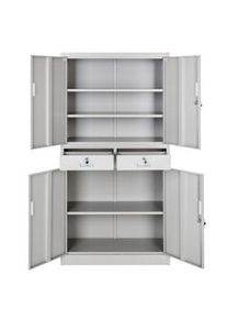 TecTake Armadio portadocumenti con 2 cassetti - grigio - 402484