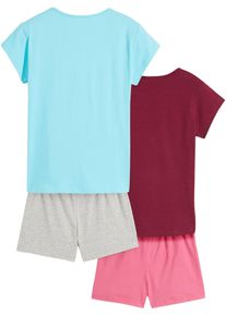 bonprix Pijama cu pantaloni scurți (set/ 2 pijamale), albastru, 128/134