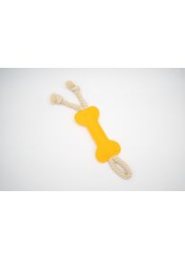 Wuff Knochen mit Seil Hundespielzeug, gelb