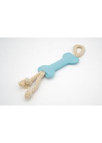 Wuff Knochen mit Seil Hundespielzeug, hellblau