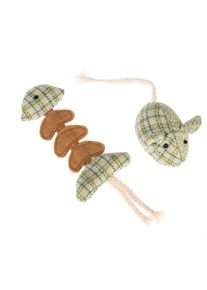 Lot de jouets Modern Living Glasgow Souris & Arête de poisson.- lot de 2 jouets