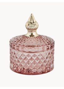 Lene Bjerre Recipiente pequeño Miya Dorado, Rosa, Rosa claro Vidrio Ø 9 x Al 11 cm