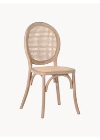 Garpe Interiores Krzesło z drewna brzozowego z rattanowym siedziskiem i oparciem Dionisos, 2 szt. Brązowy, Szary S 44 x G 48 cm