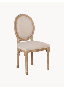 Garpe Interiores Krzesło tapicerowane z drewna kauczukowego Arthur, 2 szt. Brązowy, Beżowy S 50 x G 53 cm