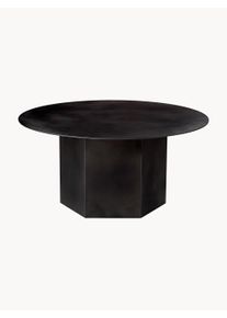 Gubi Stolik kawowy z trawertynu Epic Czarny Metal &Oslash; 80 cm