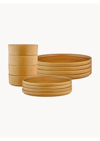BJÖRN Komplet naczyń Scandi Essentials, 12 elem. Pomarańczowy, Żółty Ø 28 cm