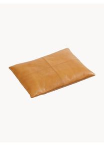 Cinas Poduszka na stołek ze skóry Rib Brązowy D 45 x S 35 cm