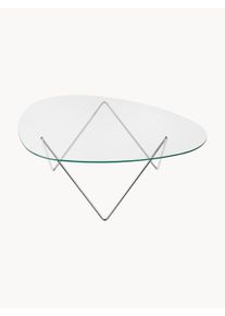 Gubi Stolik kawowy ze szklanym blatem Pedrera Transparentny, Srebrny Szkło, Metal S 106 x G 93 cm