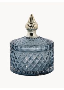 Lene Bjerre Bote decorativo pequeño Miya Azul Vidrio Ø 9 x Al 11 cm