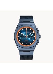 deTomaso Men's Watch - Dark Blue - Chronograph, case made of surgical steel, sapphire-hardened mineral glass, mesh Strap, 42mm diameter, Japanese Meca-quartz