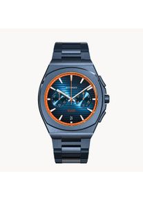 deTomaso Men's Watch - Dark Blue - Chronograph, case made of surgical steel, sapphire-hardened mineral glass, metal Strap, 42mm diameter, Japanese Meca-quartz