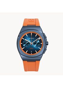 deTomaso Men's Watch - Dark Blue - Chronograph, case made of surgical steel, sapphire-hardened mineral glass, reTPu Strap, 42mm diameter, Japanese Meca-quartz