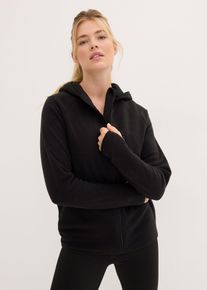 bonprix Női Pol&aacute;r szabadidőfelső zsebbel, fekete, 52/54