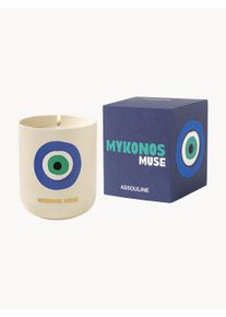 Assouline Świeca zapachowa Mykonos Muse (zielona figa & tonka) Kolorowy, Biały Ceramika Ø 9 x W 10 cm