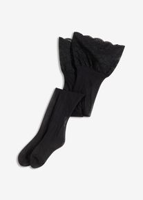 Stay-ups med spets (20 den) - svart - storlek 36/38 (S) - bonprix