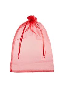 sBolsitas de organza con cierre de cinta de raso rojo | 200 x 300 mm