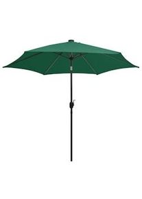vidaXL Sombrilla de jardín con luces LED palo de aluminio verde 300 cm