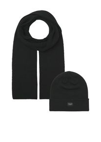 Jack & Jones JACK & JONES Set: Schal und Mütze 'JACDNA' Herren schwarz Größe One Size Unifarben