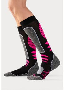 active by Lascana Damen Skisocken in 1x schwarz, 1x hellgrau-meliert ,Gr&ouml;&szlig;e 35/38, Witt, 70% Polyester, 28% Polyamid, 2% Elasthan