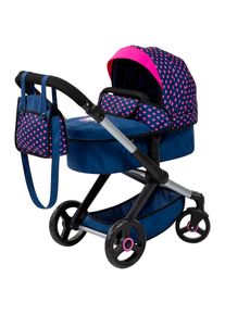 BAYER, Kombi-Puppenwagen &raquo;Xeo&laquo;, Einhorn blau-pink, Kombi-Puppenwagen