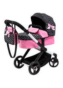 BAYER, Kombi-Puppenwagen &raquo;Xeo&laquo;, Herzchen schwarz, Kombi-Puppenwagen