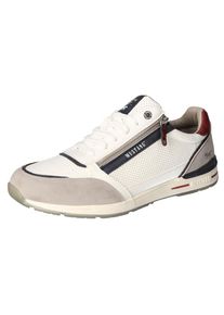 Mustang Shoes , Sneaker mit Außenreißverschluss, Freizeitschuh, Halbschuh, Schnürschuh , offwhite-grau , 41 , 41 , Mit kontrastfarbenen Details