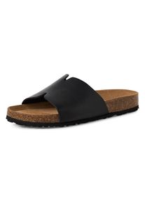 Tamaris , Pantolette, Sommerschuh, Flats, Schlupfschuh mit breiter Bandage , schwarz , 36 , 36 , Pantolette mit vorgeformtem Fubßett