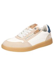Mustang Shoes , Sneaker , Retro Sneaker, Schnürschuh mit Außenreißverschluss , offwhite-beige , 43 , 43 , Modische Sneaker im Retro-Look