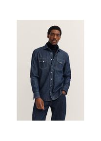 Bugatti, Herren, Jeanshemd &raquo;Druckkn&ouml;pfe&laquo; im Modern Fit mit Kent-Kragen und aus Baumwolle, 390-marine, Normalgr&ouml;&szlig;en, 3XL -Normalgr&ouml;&szlig;en, 390-marine, 