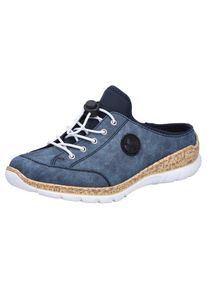 Rieker , Clog, Sabot, Schlupfschuh, Sneaker mit MemoSoft-Ausstattung , blau , 40 , 40 , Clog mit Schnellverschluss für guten Sitz