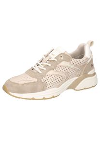 Mustang Shoes , Sneaker , Slipper, Schnürschuh mit modischer Lochung , beige-taupe , 36 , 36 , Modischer Sneaker mit Keilabsatz