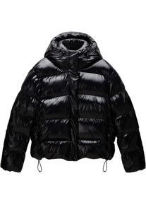 Napapijri, Damen, Steppjacke &raquo;GLANE&laquo; mit Kapuze in gl&auml;nzender Optik, BLACK, XL, BLACK, Jacke von Napaijri