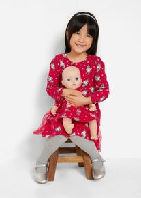 Jerseykjole + dukkekjole for barn, rød, størrelse 140/146, bonprix